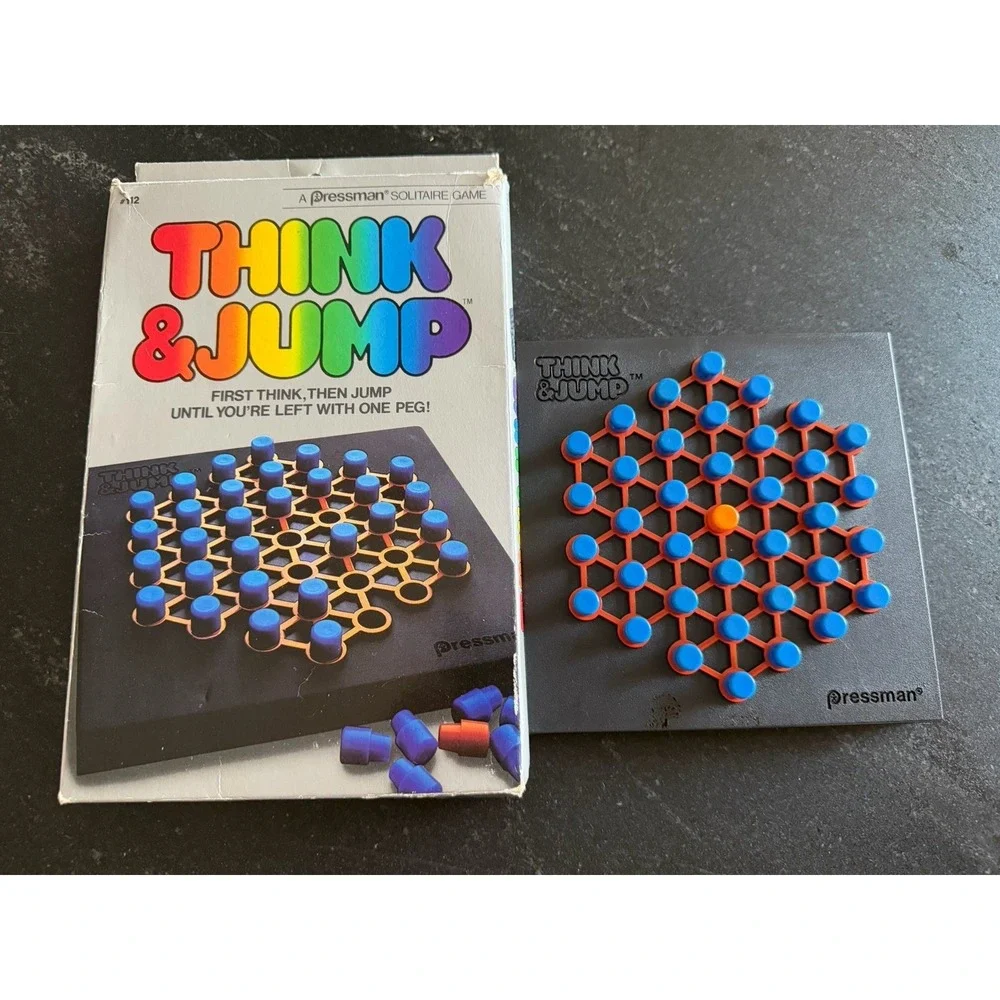 Vtg 1980s Pressman‎ THINK Puzzle Lot (4) Ominos, Circle, Tac Toe & Think & Jump